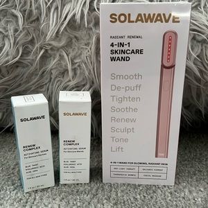 Brand New Rose Gold Solawave w/ 2 bottles of New Renew Complex Activating Serum.